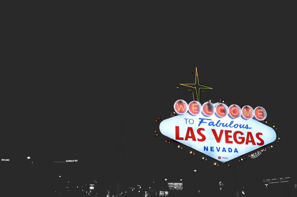 lighted Las Vegas sign