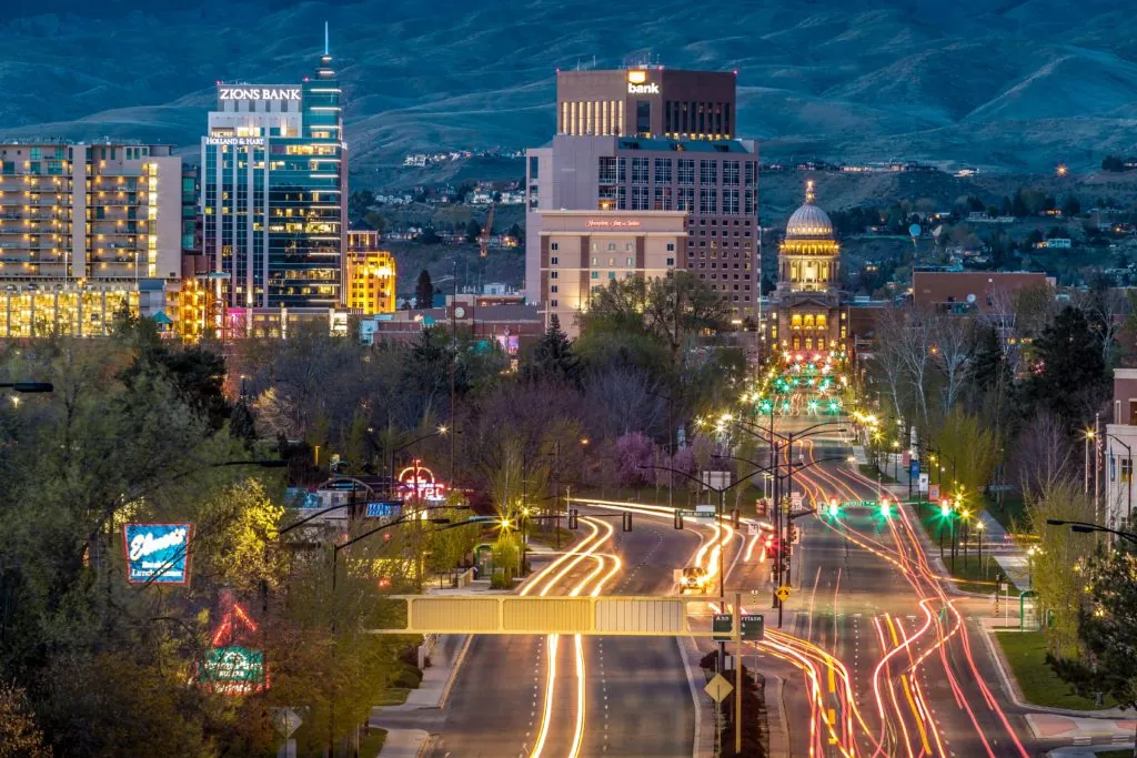 Boise Idaho at night