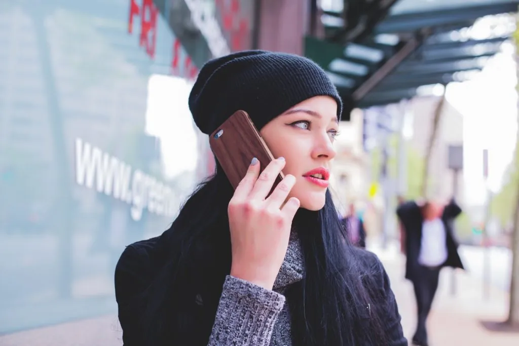 woman talking on her phone