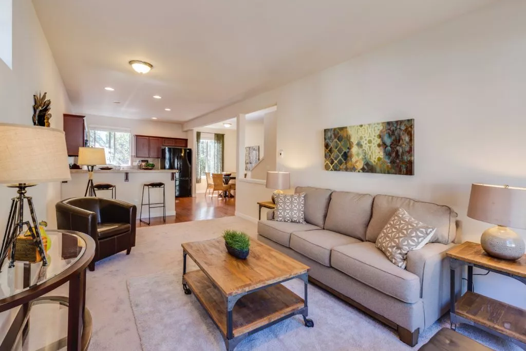 well lighted cozy living room