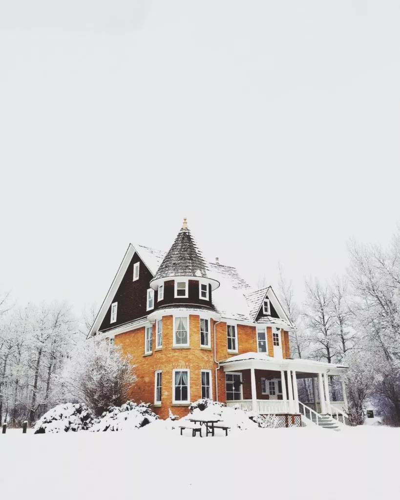house during the winter season