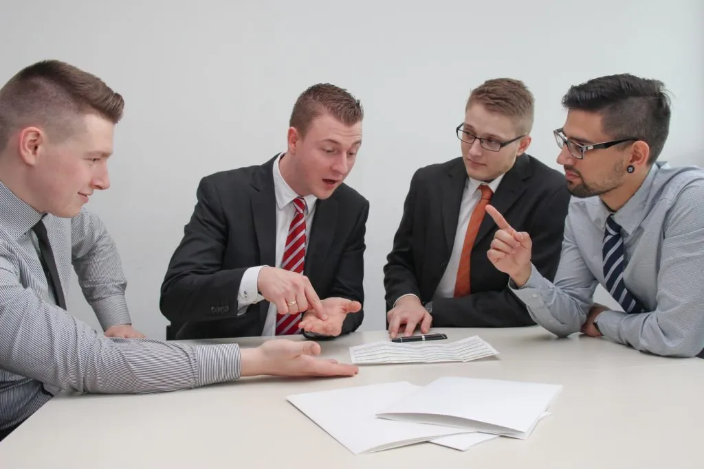 colleagues negotiating