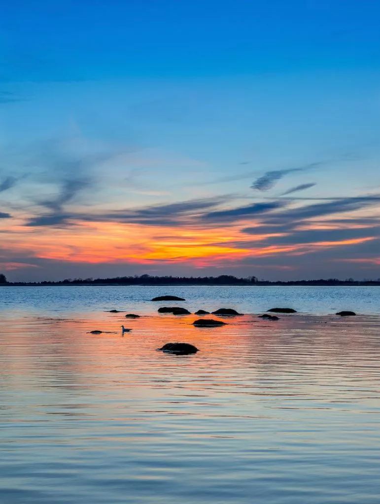 sunset view in a sea