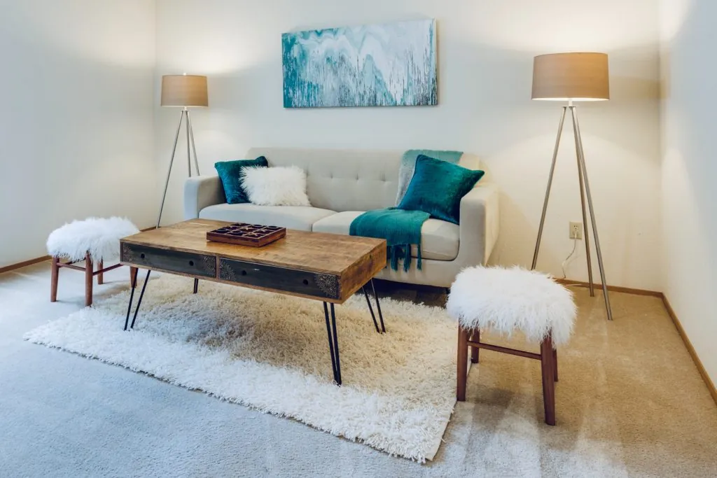 well lighted chic living room
